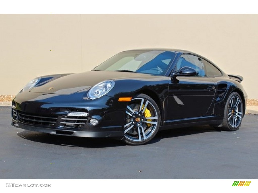 Basalt Black Metallic 2010 Porsche 911 Turbo Coupe Exterior Photo #81316590