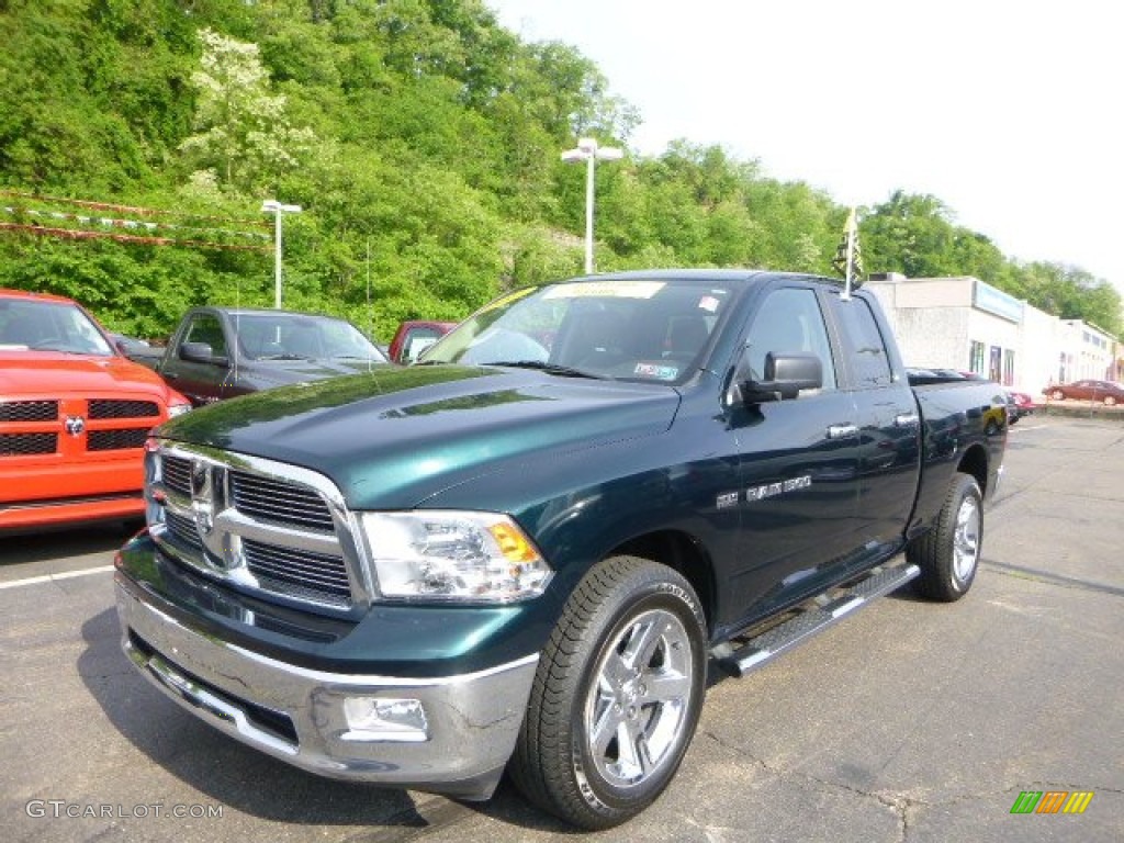 2011 Ram 1500 Big Horn Quad Cab 4x4 - Hunter Green Pearl / Light Pebble Beige/Bark Brown photo #1