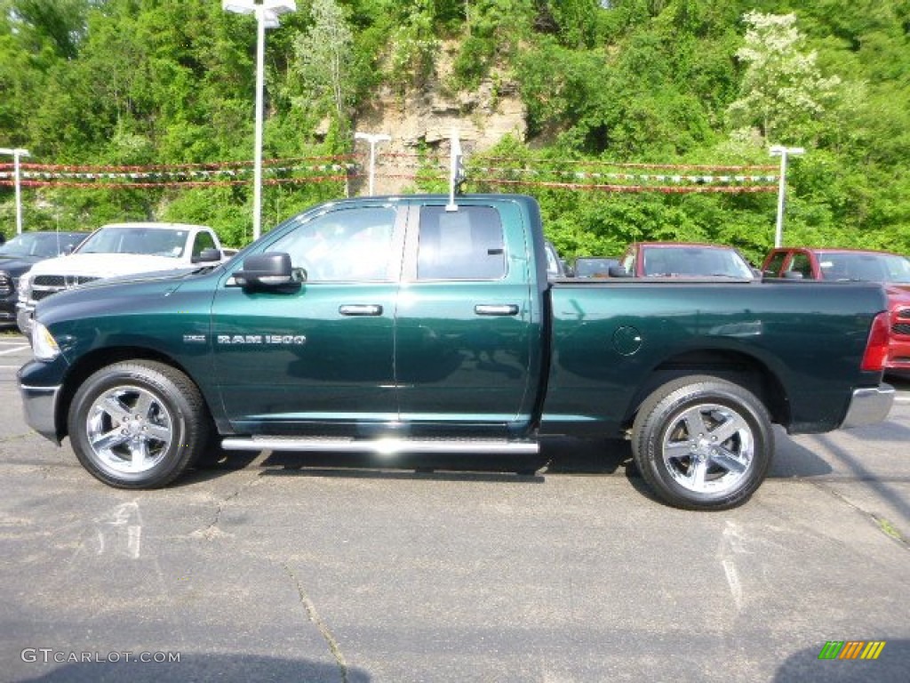 2011 Ram 1500 Big Horn Quad Cab 4x4 - Hunter Green Pearl / Light Pebble Beige/Bark Brown photo #2