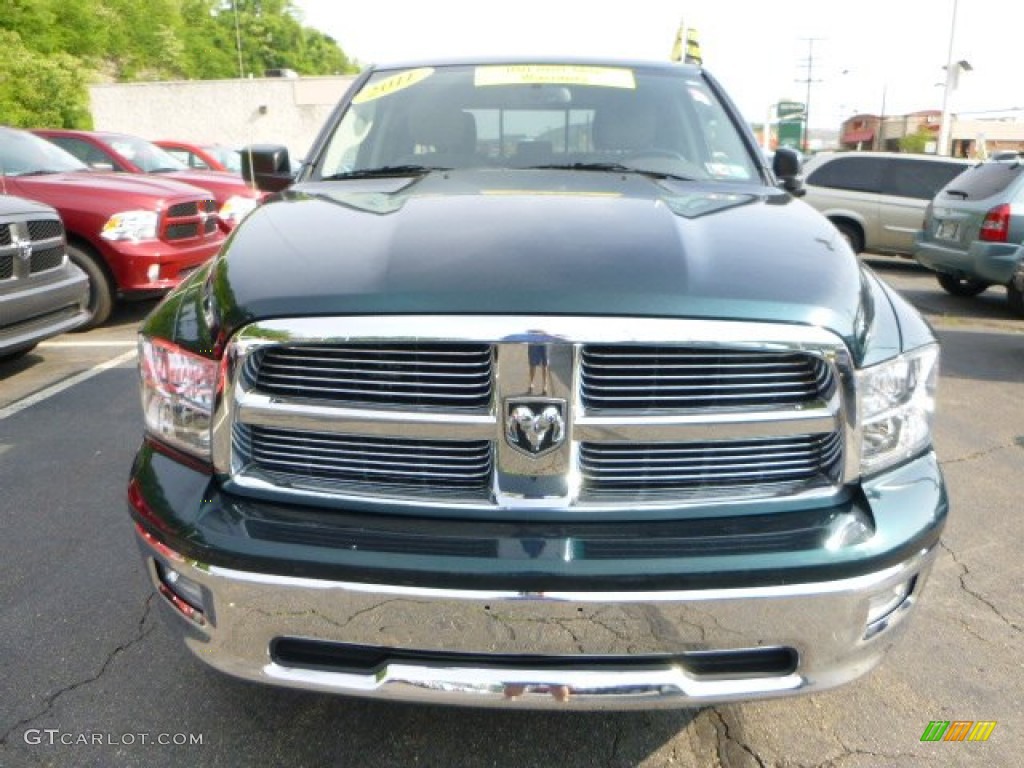 2011 Ram 1500 Big Horn Quad Cab 4x4 - Hunter Green Pearl / Light Pebble Beige/Bark Brown photo #7