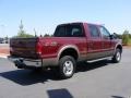 2005 Dark Toreador Red Metallic Ford F250 Super Duty Lariat Crew Cab 4x4  photo #3