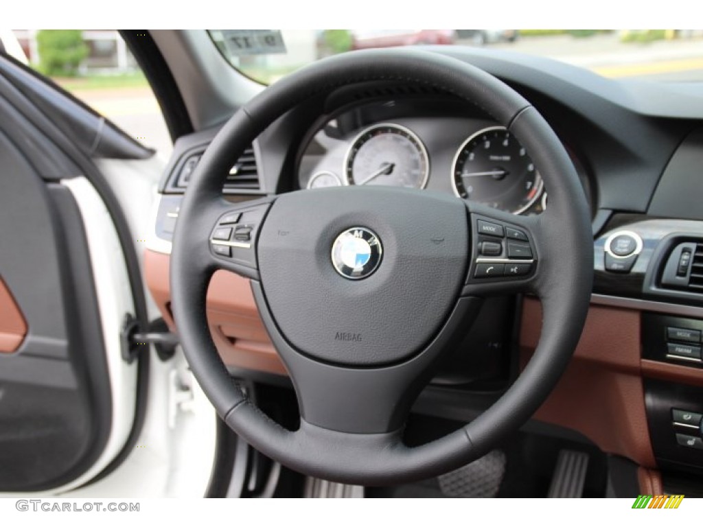 2013 BMW 5 Series 528i xDrive Sedan Cinnamon Brown Steering Wheel Photo #81320834