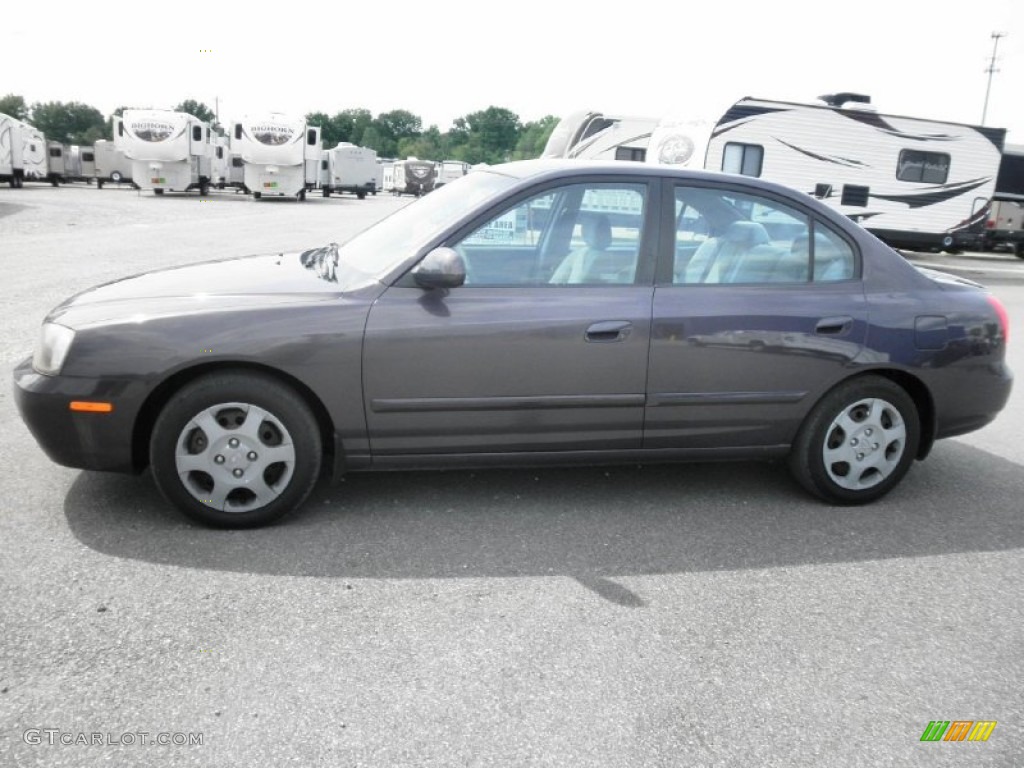 2003 Elantra GLS Sedan - Midnight Gray / Gray photo #4