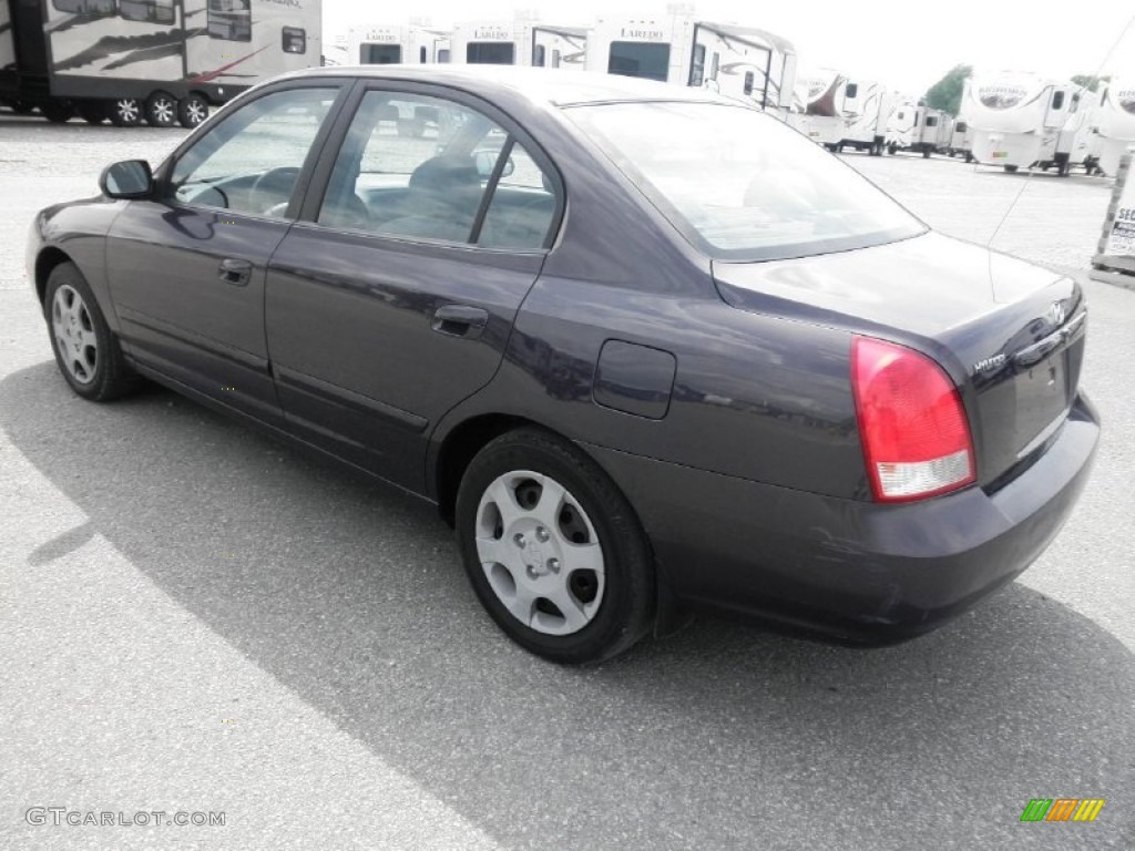 2003 Elantra GLS Sedan - Midnight Gray / Gray photo #15
