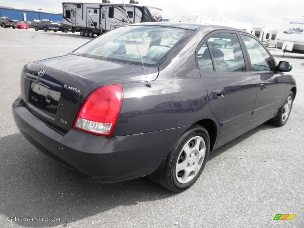 2003 Elantra GLS Sedan - Midnight Gray / Gray photo #16