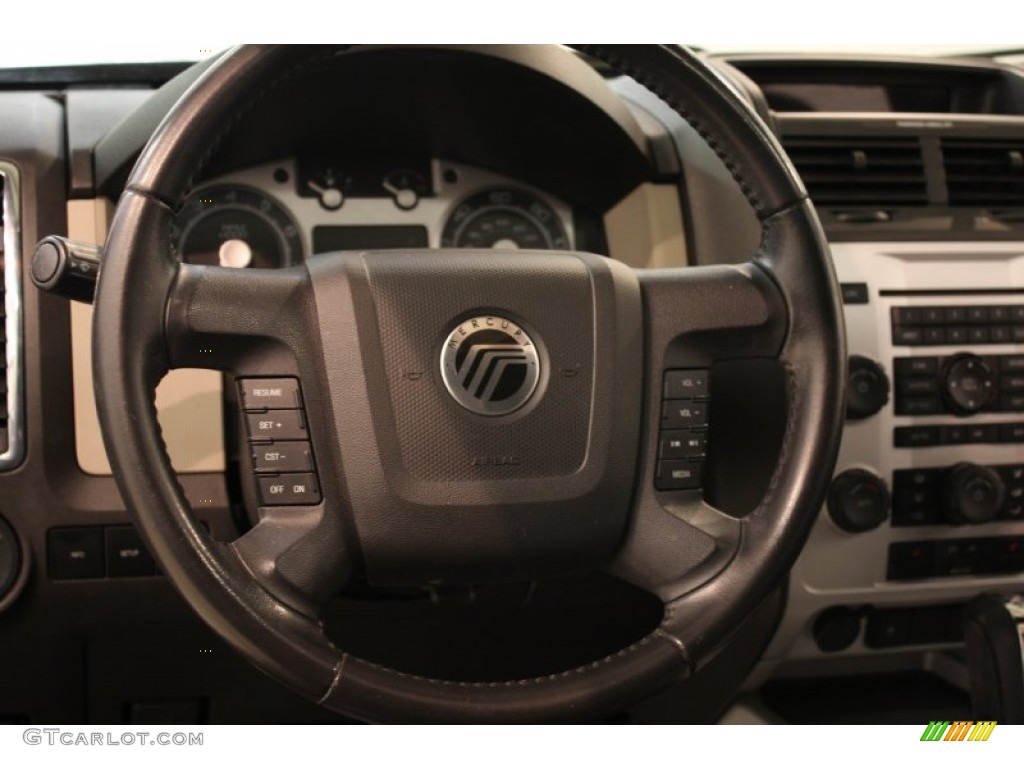 2008 Mercury Mariner V6 Premier 4WD Black Steering Wheel Photo #81324331