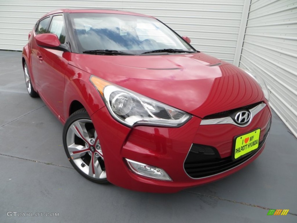 2013 Veloster  - Boston Red / Black photo #2