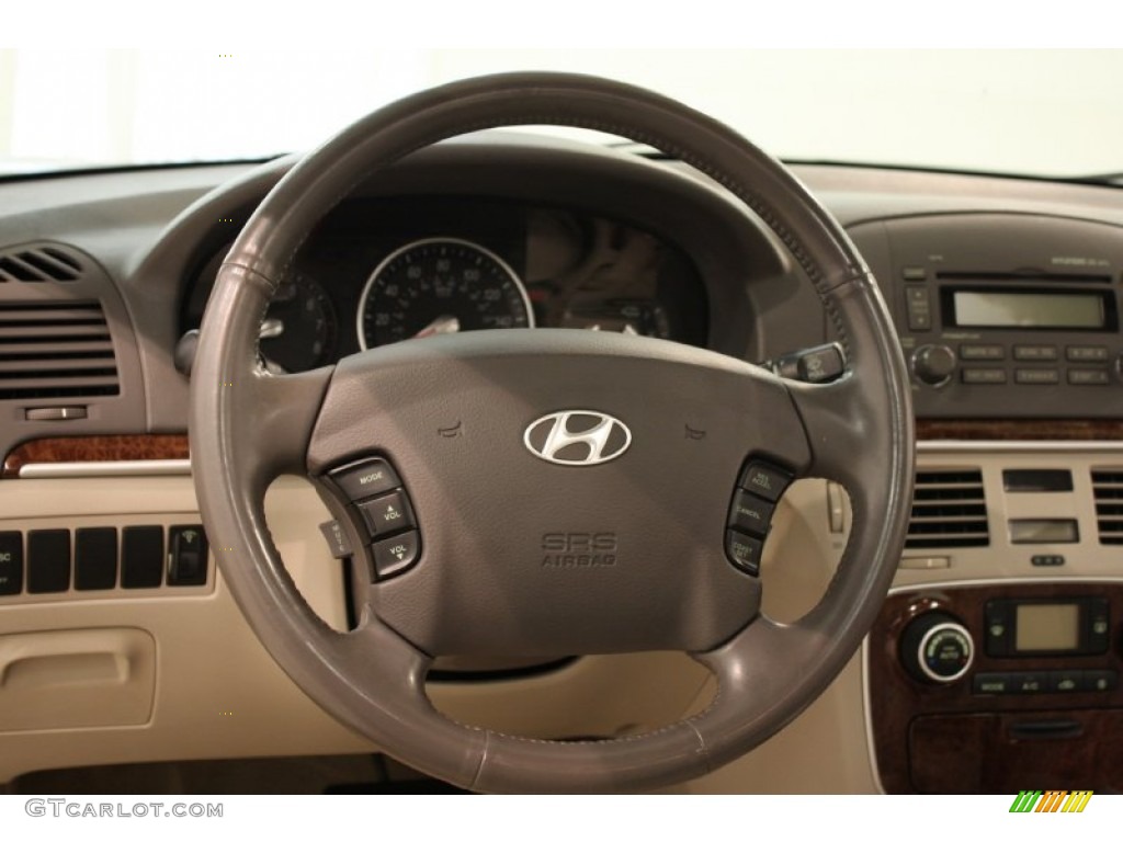 2006 Hyundai Sonata GLS V6 Beige Steering Wheel Photo #81325994