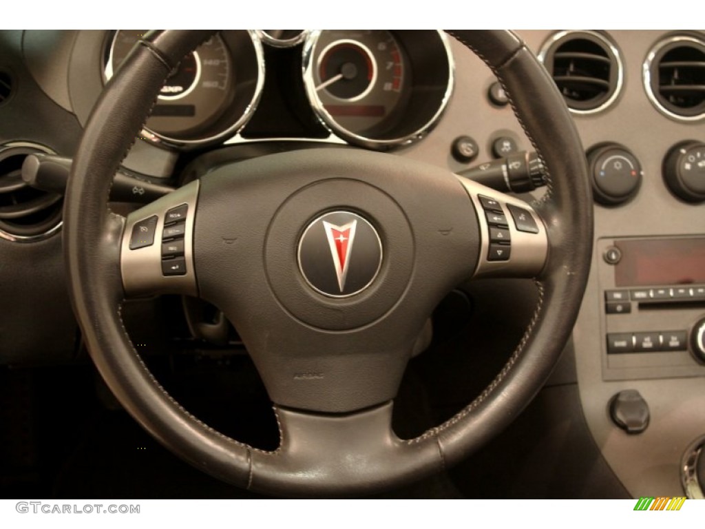 2008 Pontiac Solstice GXP Roadster Ebony Steering Wheel Photo #81328016