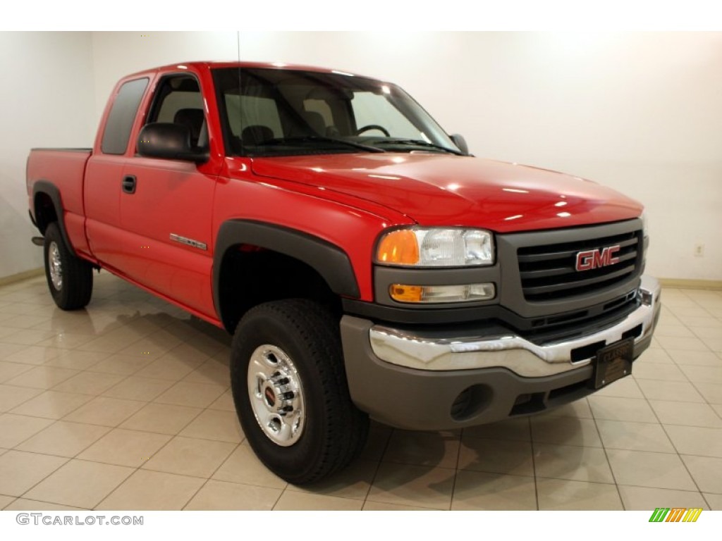 2007 Sierra 2500HD Classic SLE Extended Cab 4x4 - Fire Red / Dark Charcoal photo #1