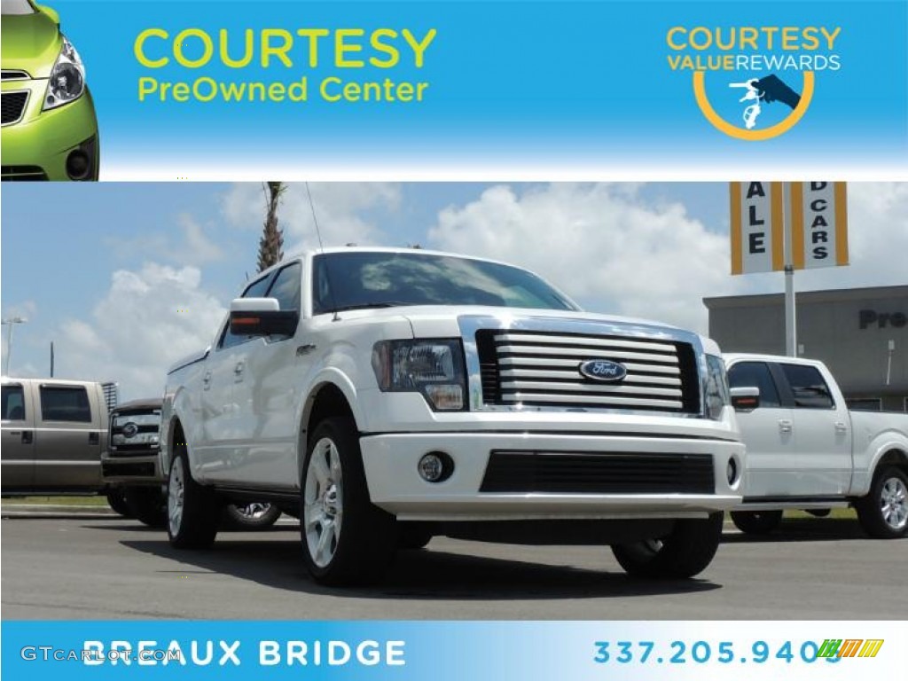 2011 F150 Limited SuperCrew 4x4 - White Platinum Metallic Tri-Coat / Steel Gray/Black photo #1
