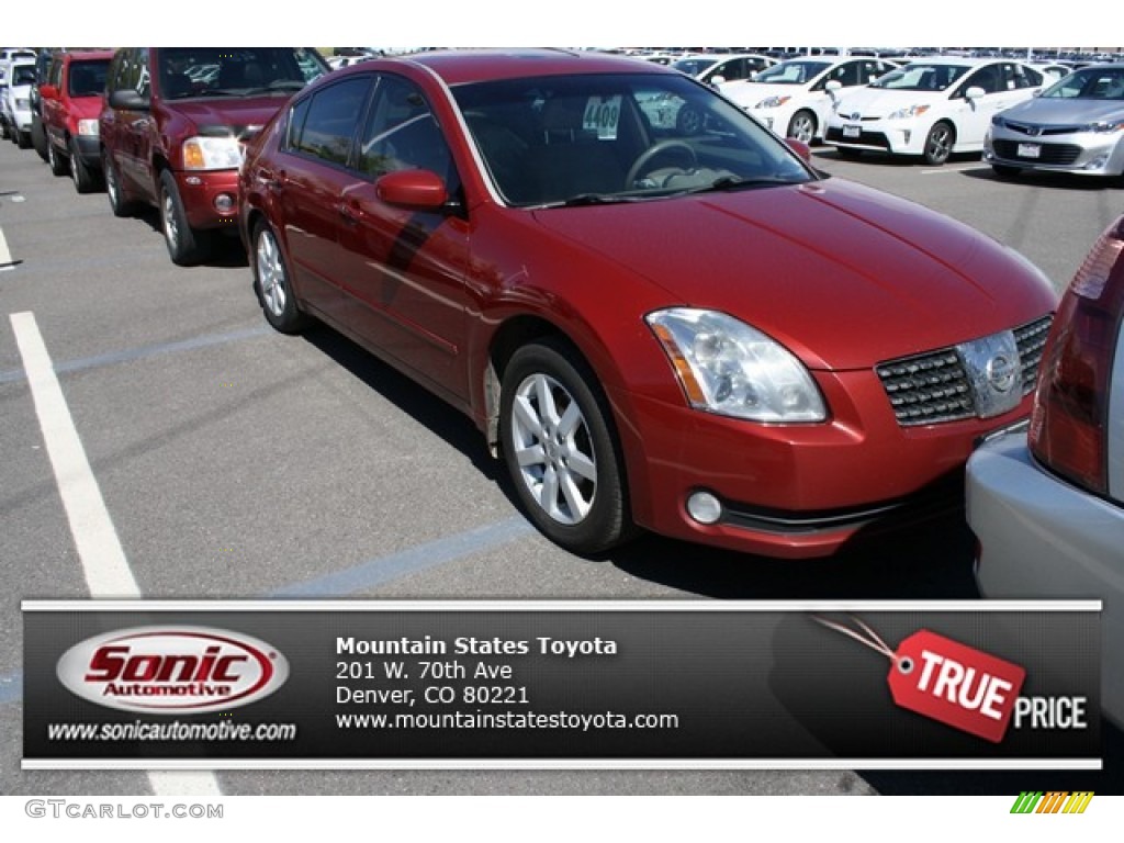 2005 Maxima 3.5 SE - Red Opulence Metallic / Cafe Latte photo #1