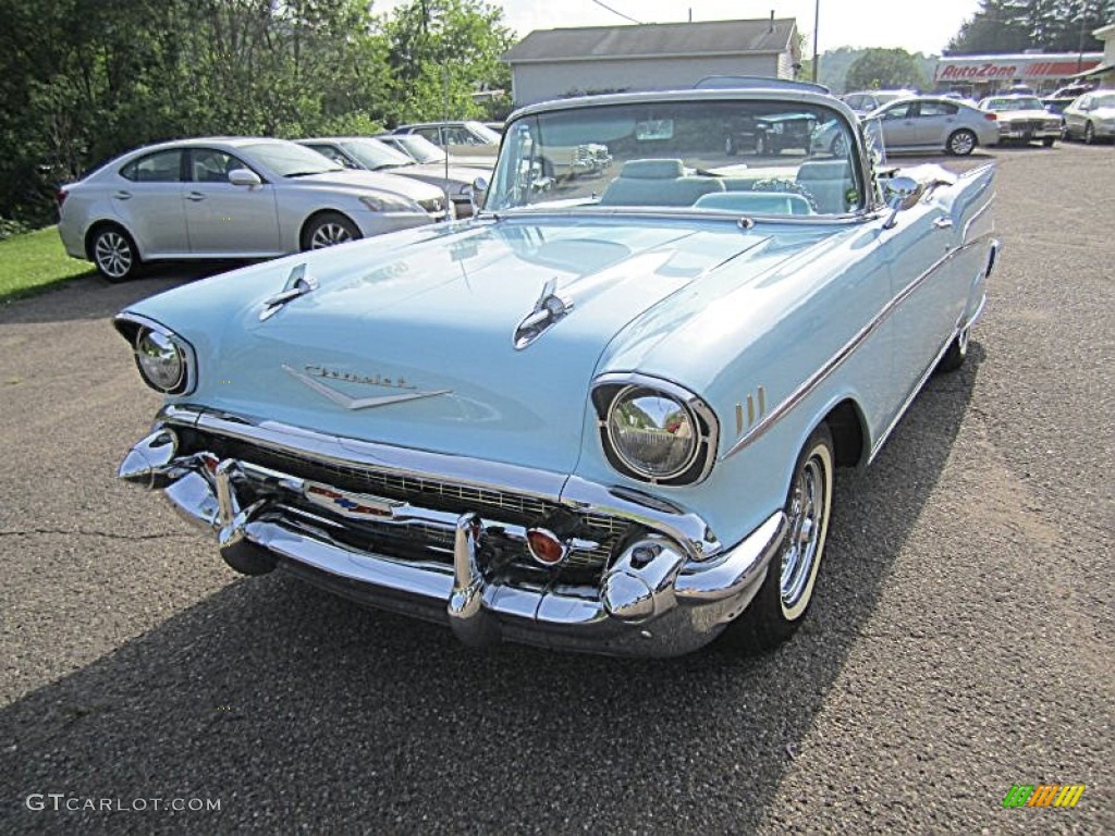 1957 Bel Air Convertible - Larkspur Blue / Blue photo #14