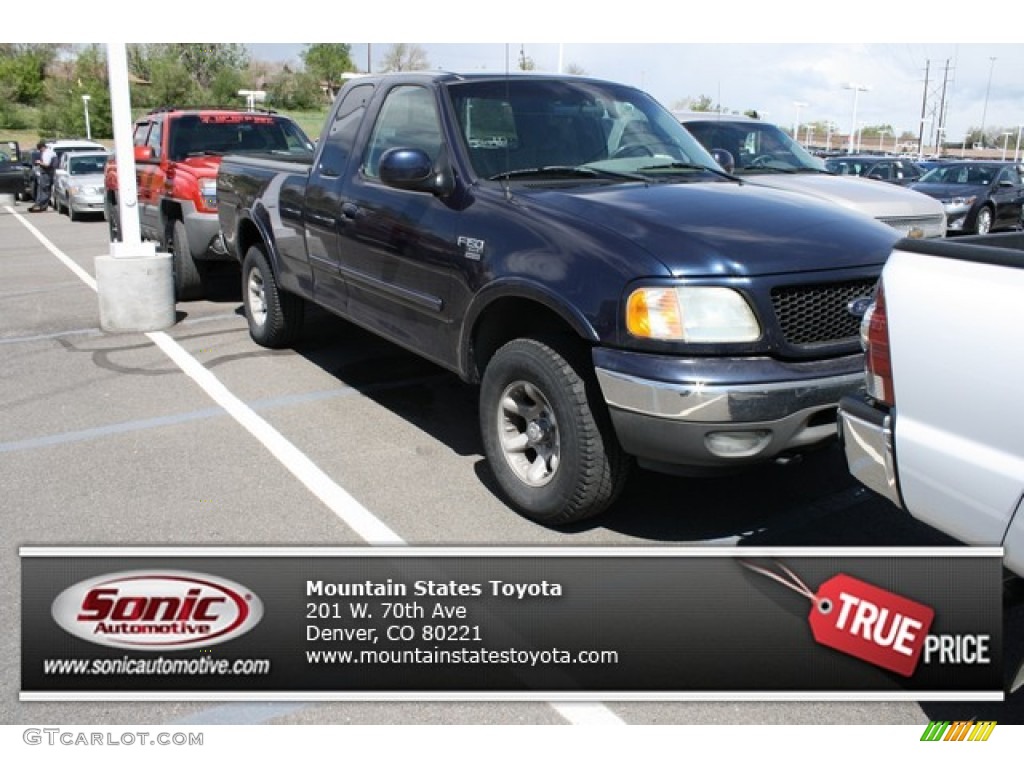 2002 F150 XLT SuperCab 4x4 - True Blue Metallic / Medium Graphite photo #1