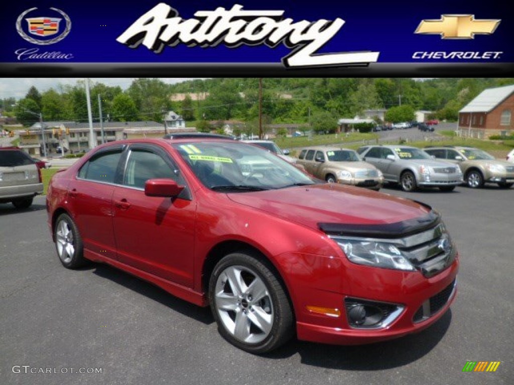 2011 Fusion Sport AWD - Red Candy Metallic / Charcoal Black photo #1