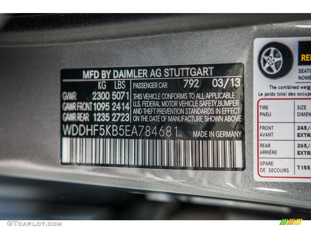 2014 E Color Code 792 for Paladium Silver Metallic Photo #81337212