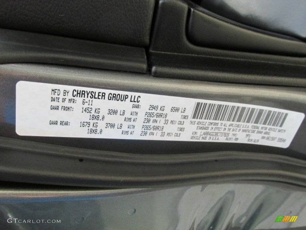 2011 Grand Cherokee Laredo X Package 4x4 - Mineral Gray Metallic / Black photo #19
