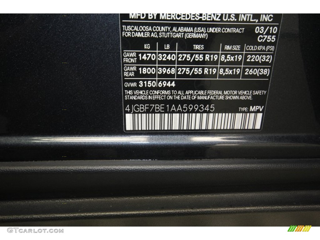 2010 GL Color Code 755 for Steel Grey Metallic Photo #81345636