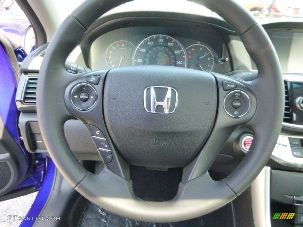 2013 Honda Accord EX-L Coupe Black Steering Wheel Photo #81346502