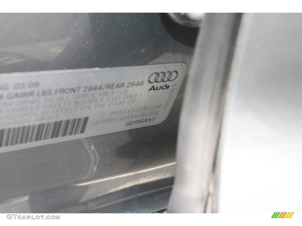 2009 A6 4.2 quattro Sedan - Quartz Grey Metallic / Black photo #48