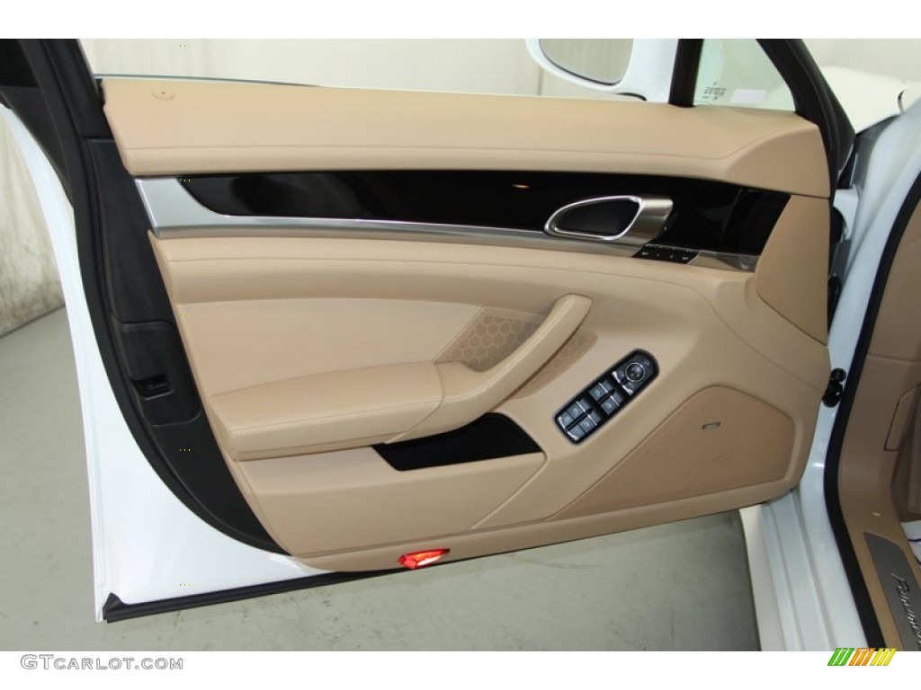 2012 Porsche Panamera S Hybrid Luxor Beige Door Panel Photo #81347366