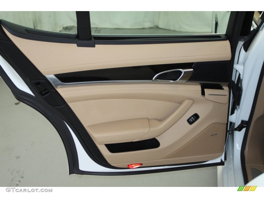 2012 Porsche Panamera S Hybrid Luxor Beige Door Panel Photo #81347402