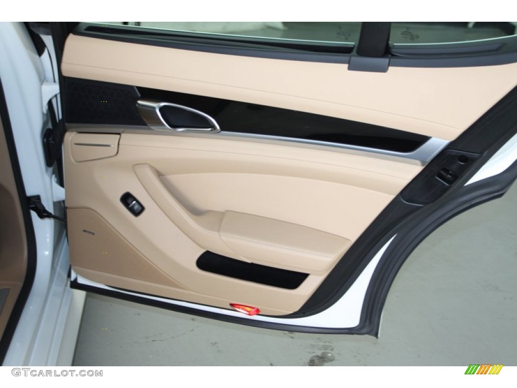 2012 Porsche Panamera S Hybrid Luxor Beige Door Panel Photo #81347597