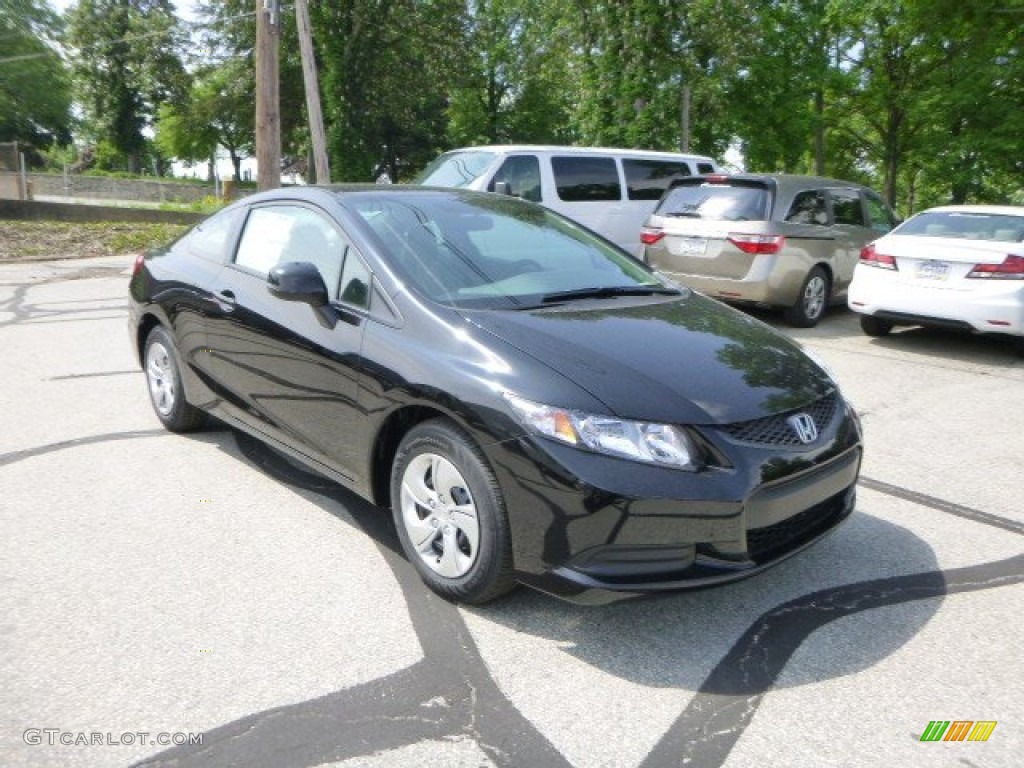 2013 Civic LX Coupe - Crystal Black Pearl / Gray photo #1
