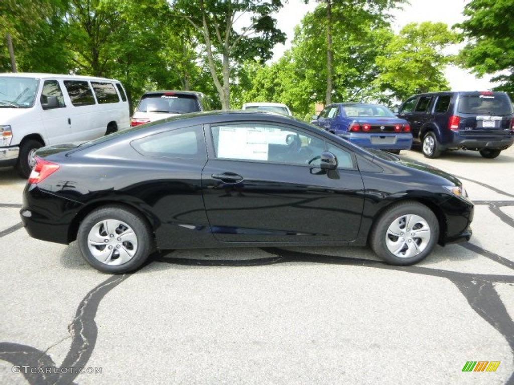 2013 Civic LX Coupe - Crystal Black Pearl / Gray photo #2