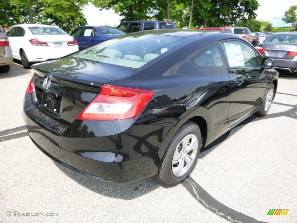 2013 Civic LX Coupe - Crystal Black Pearl / Gray photo #3
