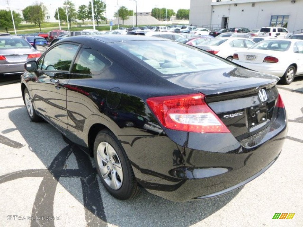 2013 Civic LX Coupe - Crystal Black Pearl / Gray photo #5