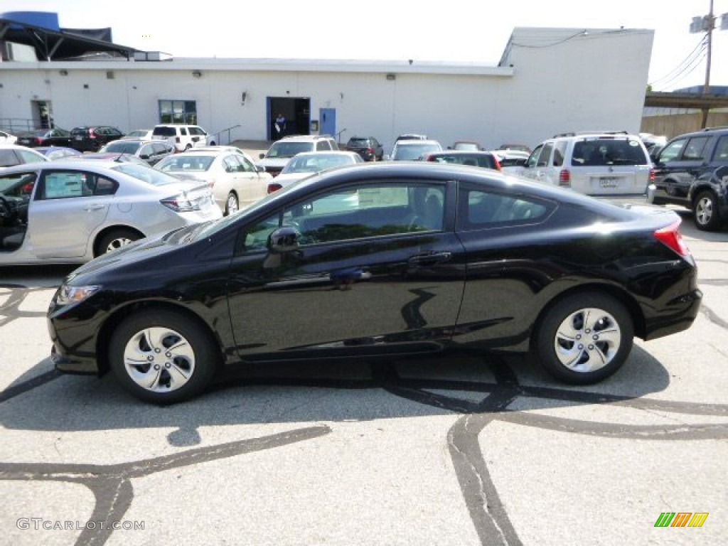 2013 Civic LX Coupe - Crystal Black Pearl / Gray photo #6