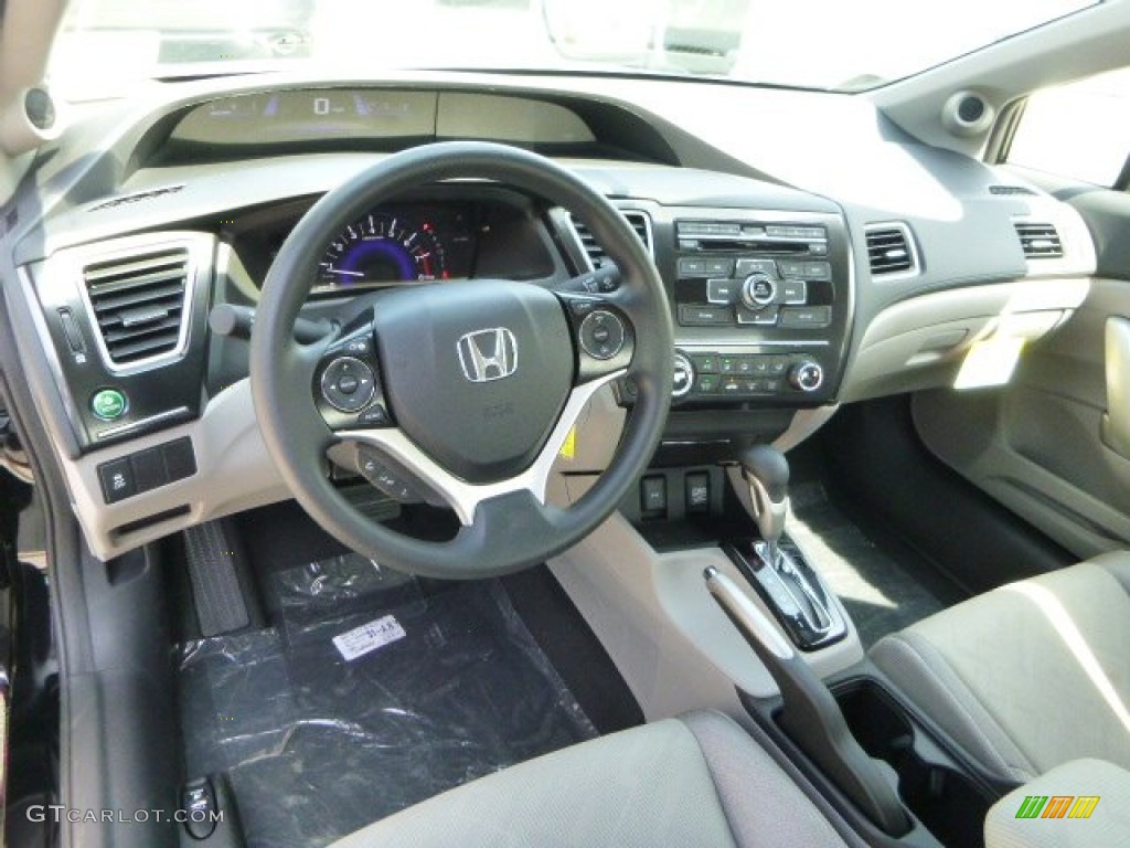 2013 Civic LX Coupe - Crystal Black Pearl / Gray photo #12