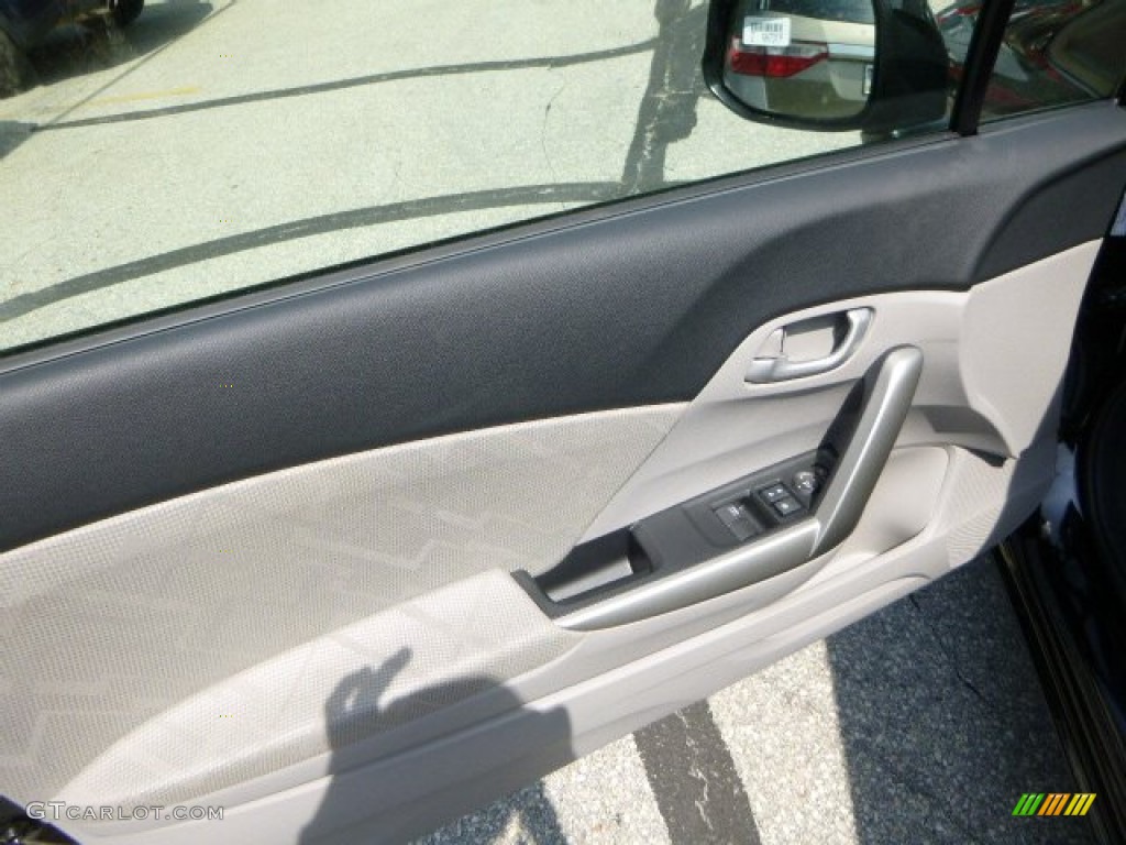 2013 Civic LX Coupe - Crystal Black Pearl / Gray photo #13