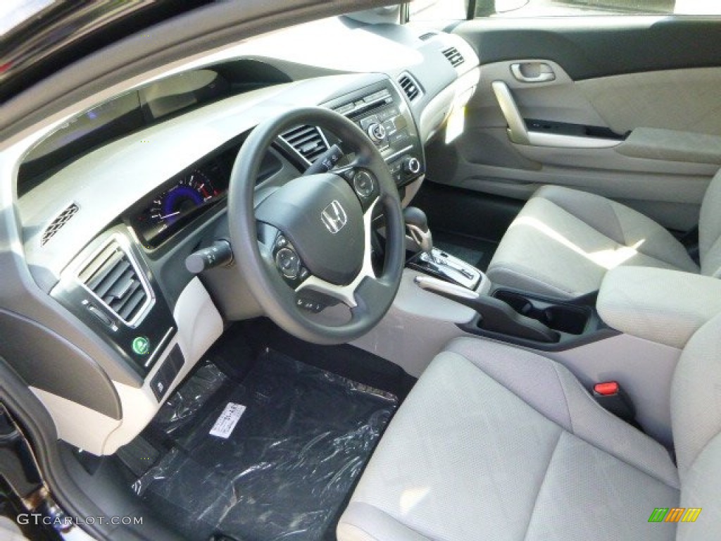 2013 Civic LX Coupe - Crystal Black Pearl / Gray photo #14