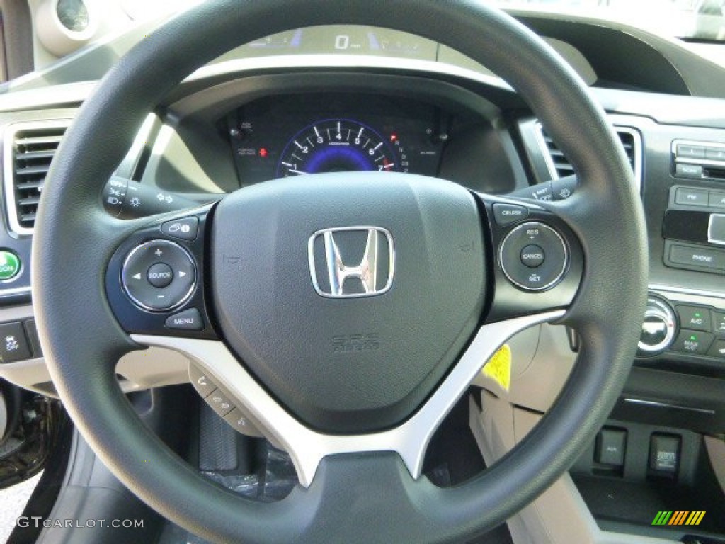 2013 Civic LX Coupe - Crystal Black Pearl / Gray photo #16