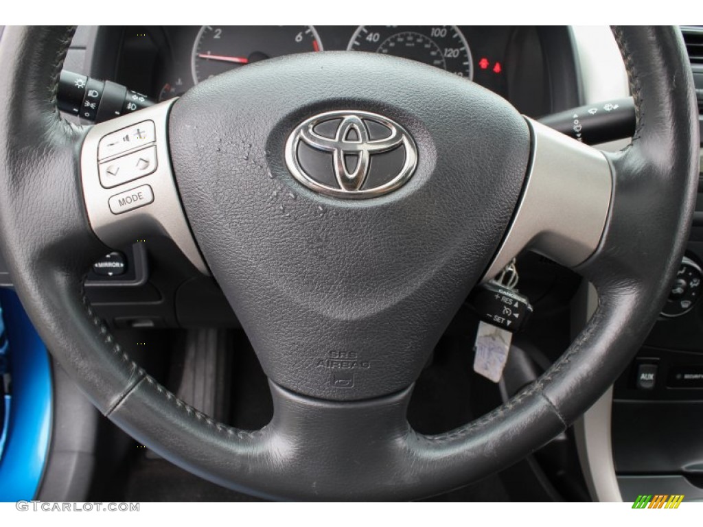 2009 Toyota Corolla S Dark Charcoal Steering Wheel Photo #81349862