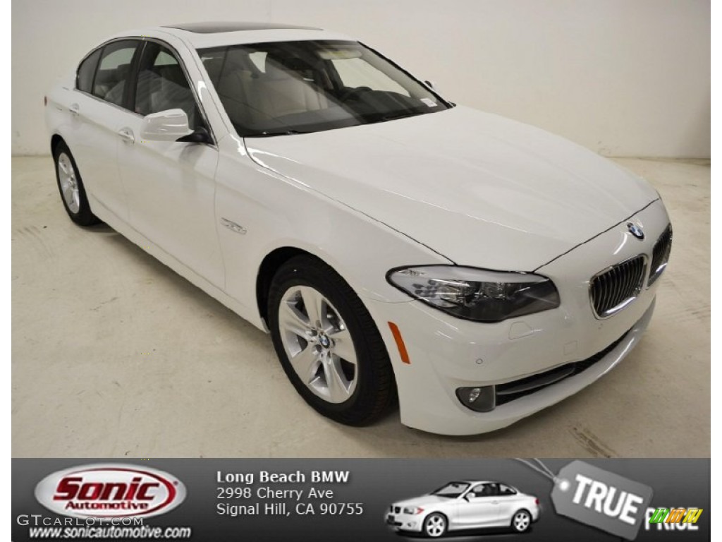 2013 5 Series 528i Sedan - Alpine White / Oyster/Black photo #1