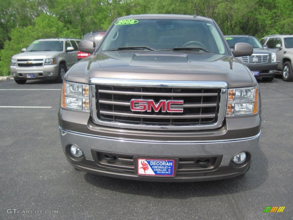 2008 Sierra 1500 SLT Crew Cab 4x4 - Medium Brown Metallic / Light Cashmere photo #2