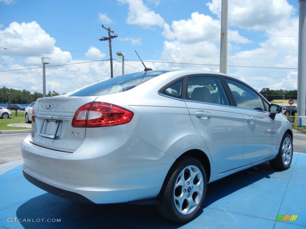 2013 Fiesta Titanium Sedan - Ingot Silver / Arctic White Leather photo #3
