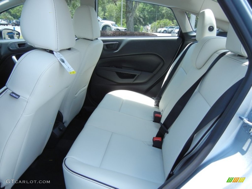 Arctic White Leather Interior 2013 Ford Fiesta Titanium Sedan Photo #81350903