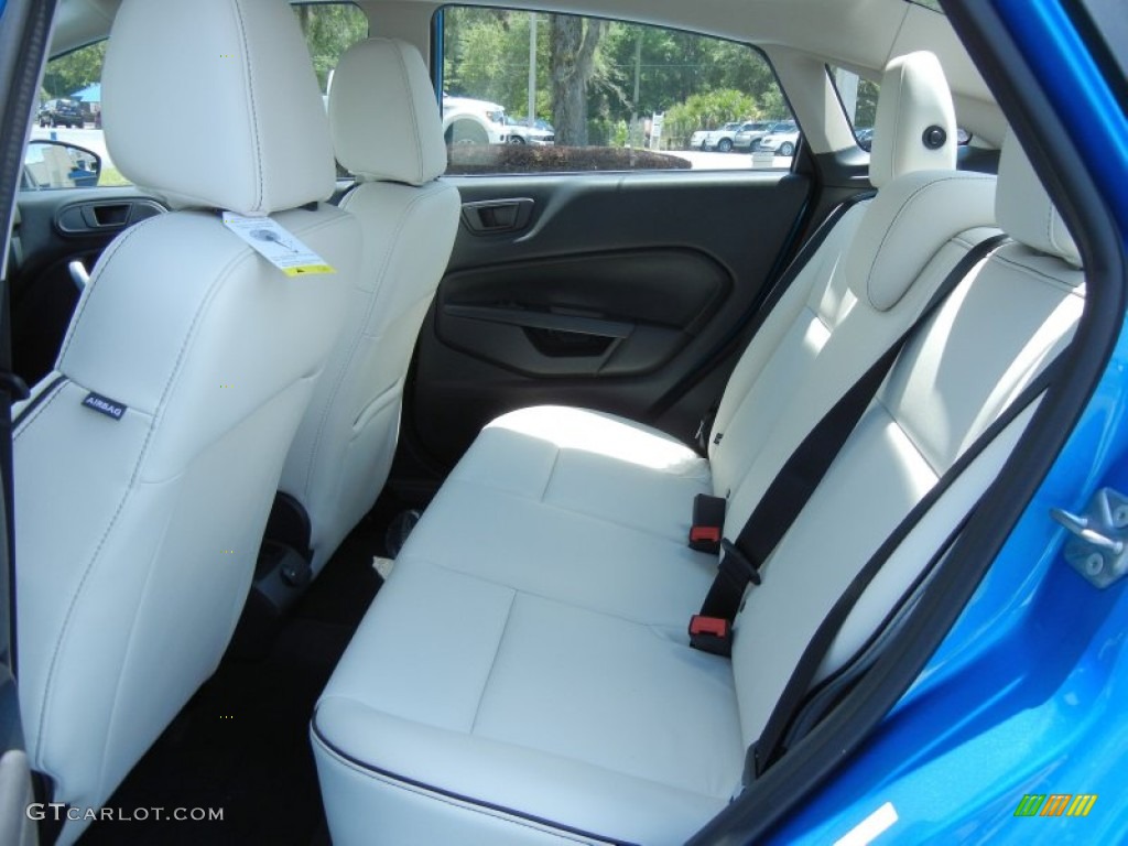 Arctic White Leather Interior 2013 Ford Fiesta Titanium Sedan Photo #81351510