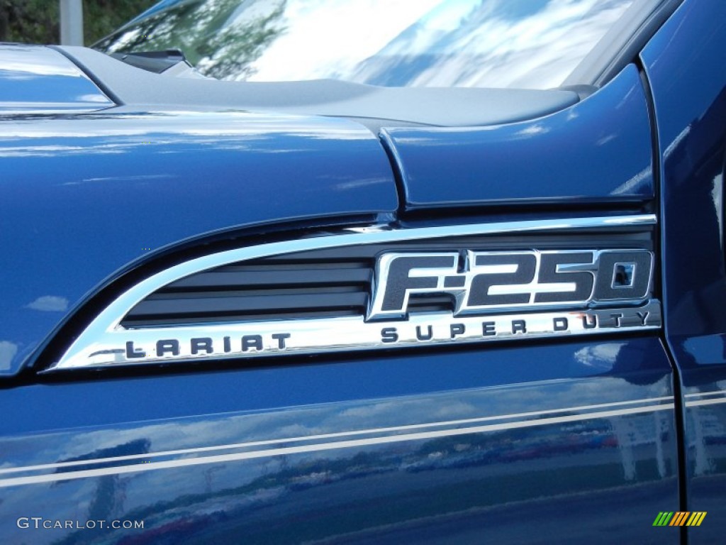 2013 F250 Super Duty Lariat Crew Cab 4x4 - Blue Jeans Metallic / Adobe photo #5