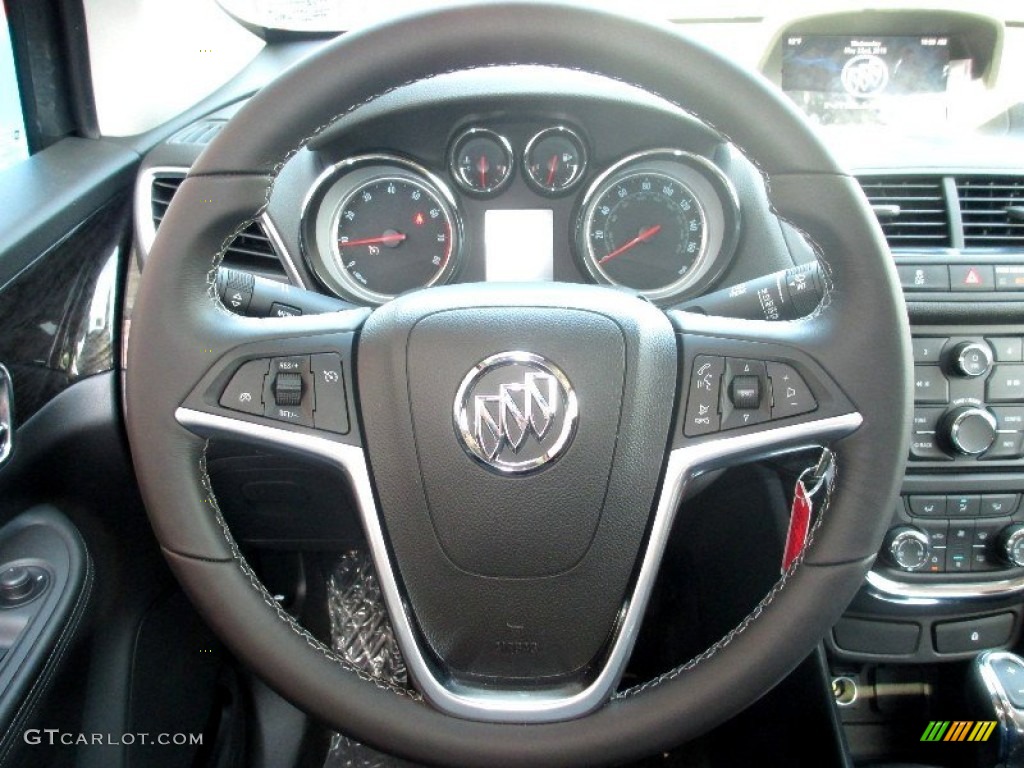 2013 Buick Encore Convenience AWD Ebony Steering Wheel Photo #81353649