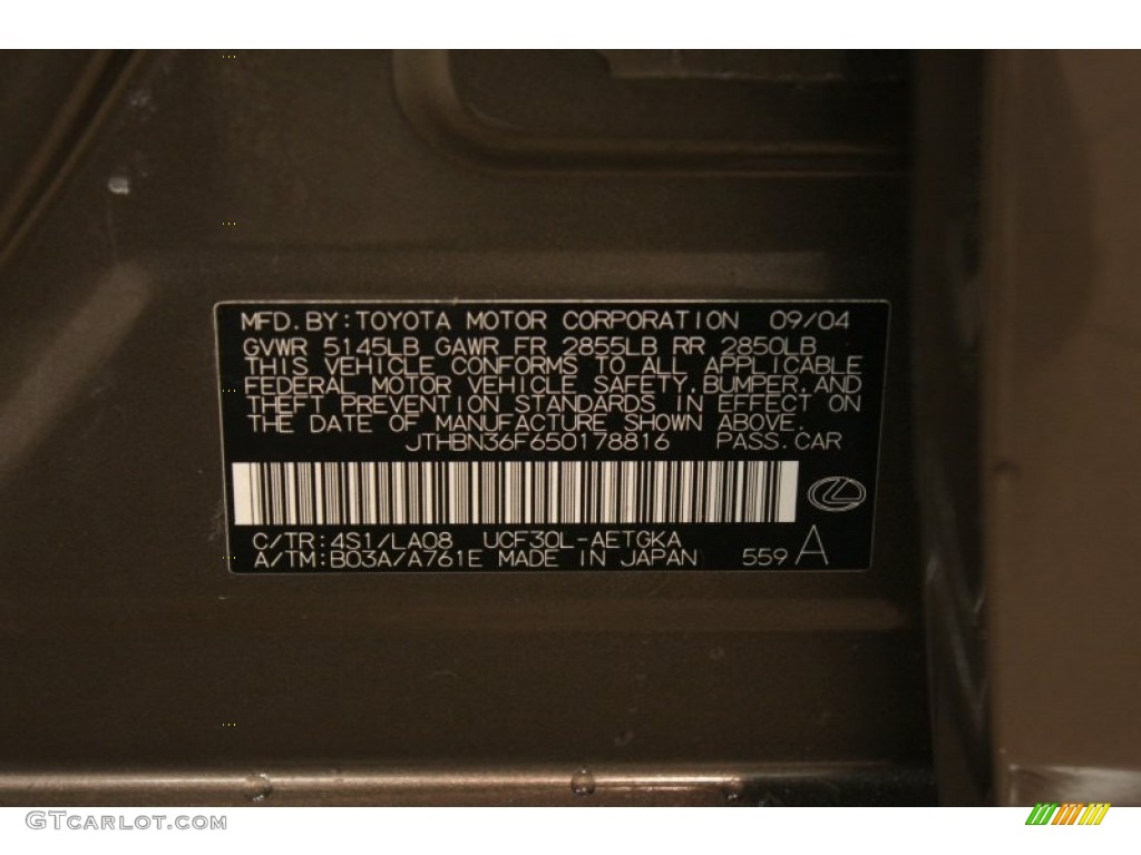 2005 LS Color Code 4S1 for Briarwood Pearl Photo #81357750
