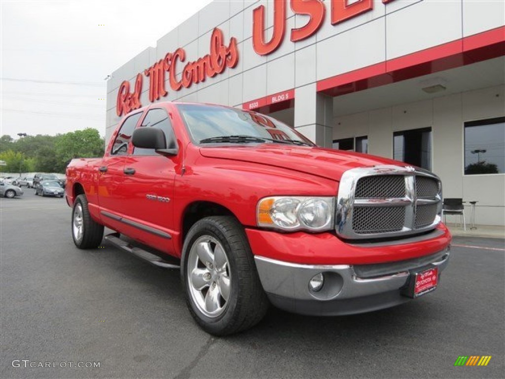 2002 Ram 1500 ST Quad Cab - Flame Red / Taupe photo #1