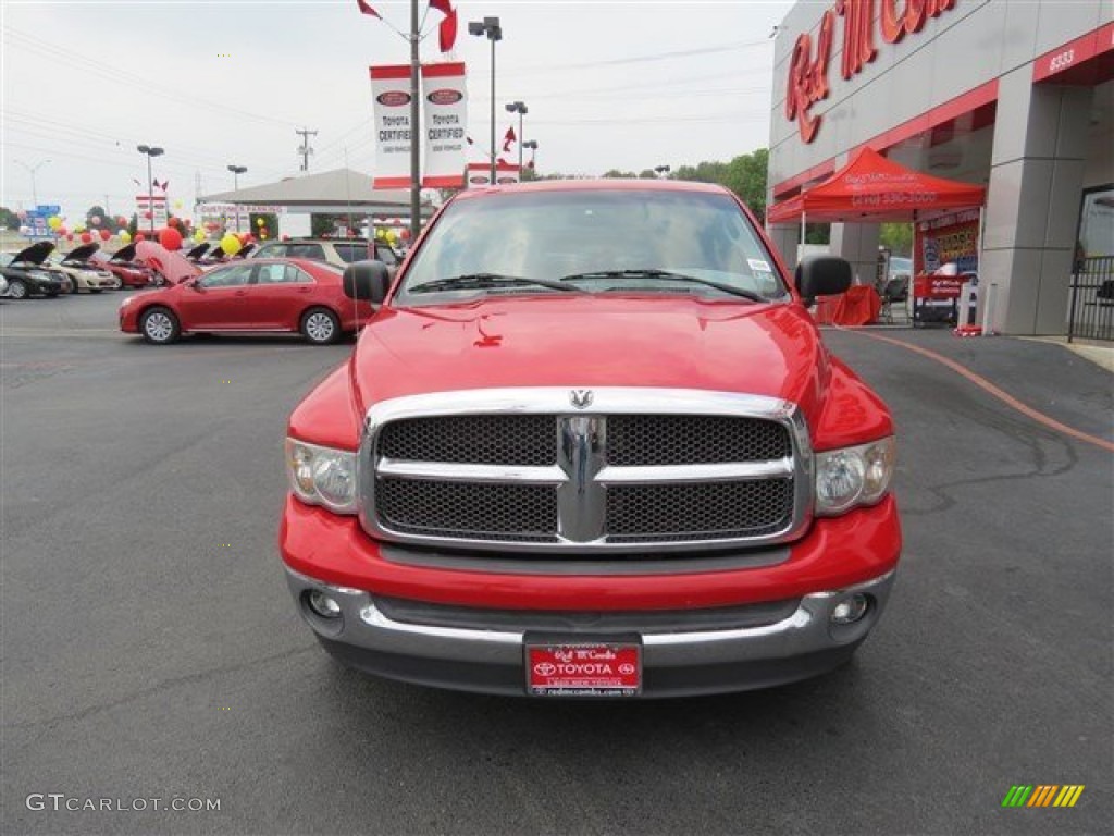 2002 Ram 1500 ST Quad Cab - Flame Red / Taupe photo #2