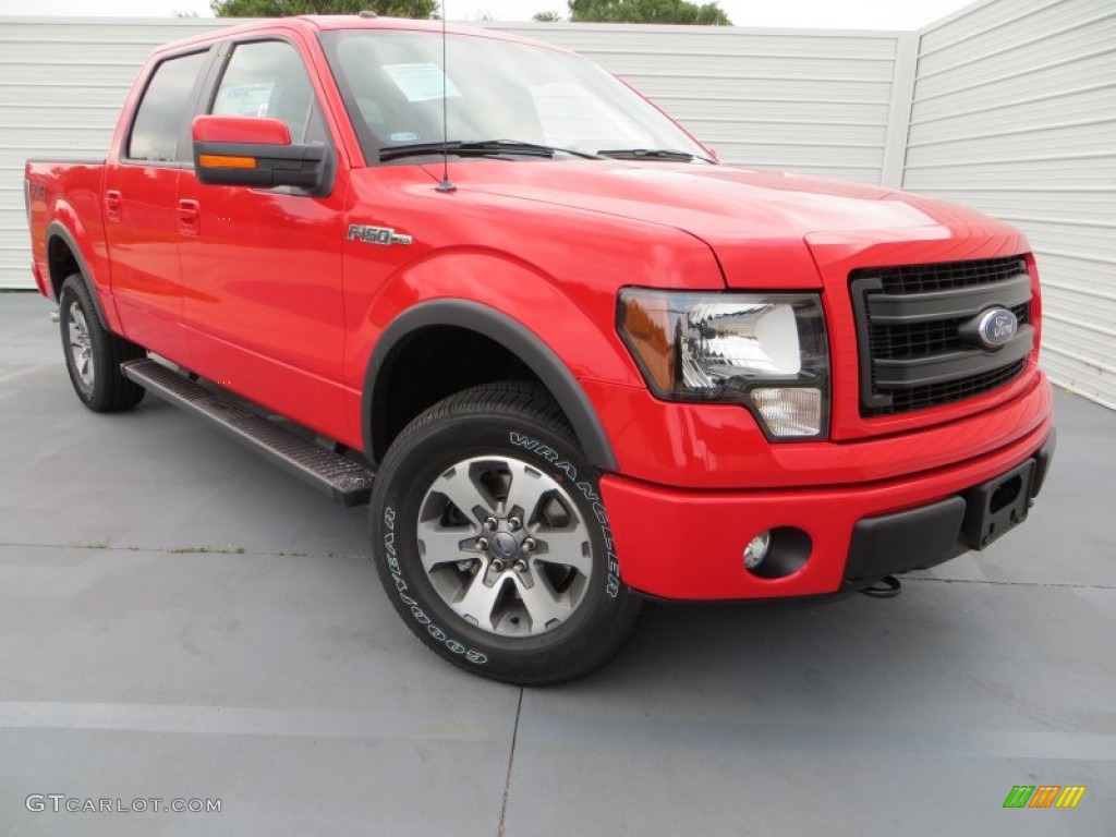 Race Red 2013 Ford F150 FX4 SuperCrew 4x4 Exterior Photo #81367171