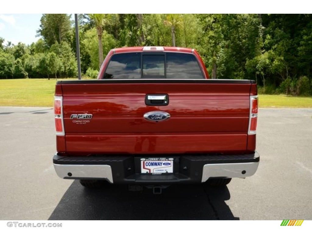 2013 F150 XLT SuperCrew 4x4 - Ruby Red Metallic / Adobe photo #6