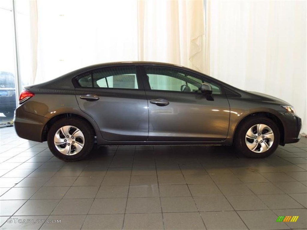 2013 Civic LX Sedan - Polished Metal Metallic / Gray photo #2